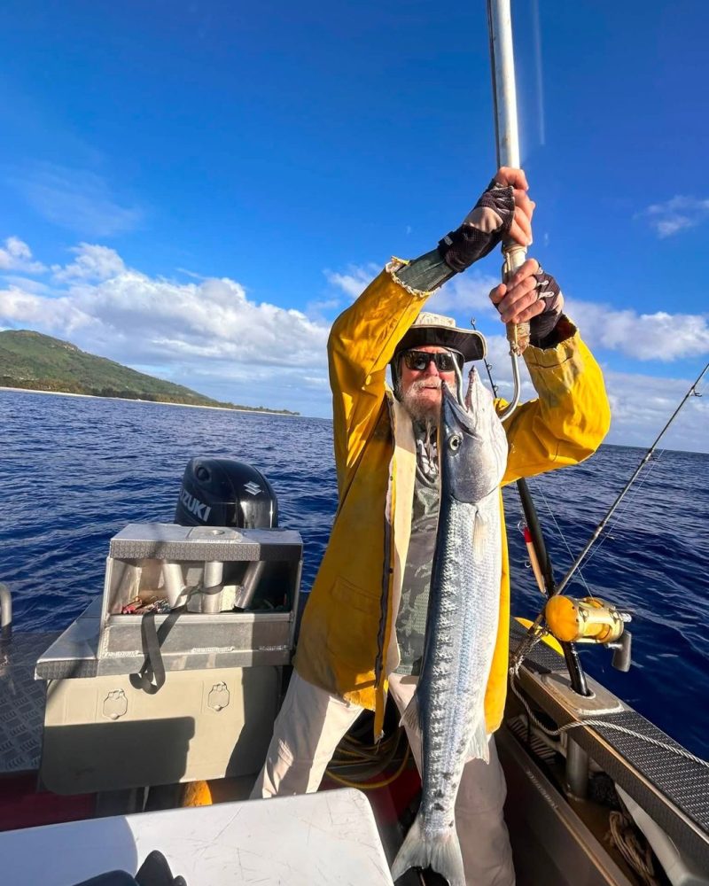 A barracuda brought aboard